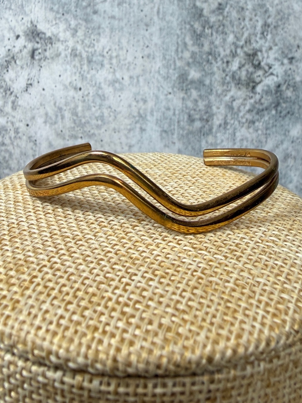 Sergio Lub Copper Wavy Open Cuff Bracelet Adjustable